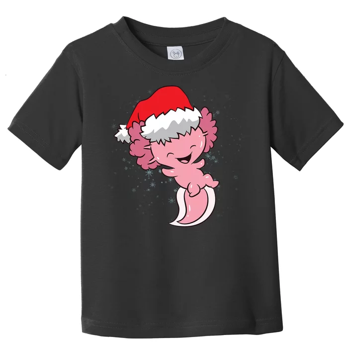 Cute Christmas Axolotl Santa Toddler T-Shirt