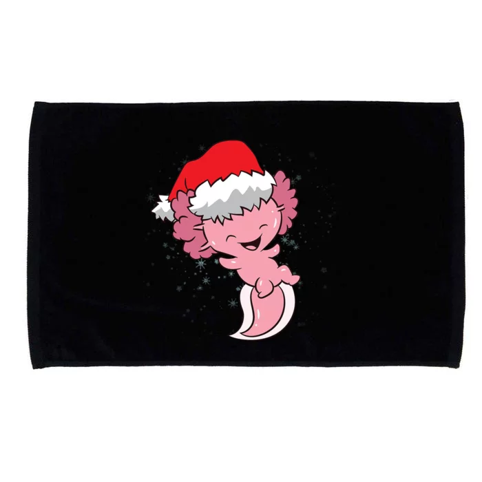 Cute Christmas Axolotl Santa Microfiber Hand Towel