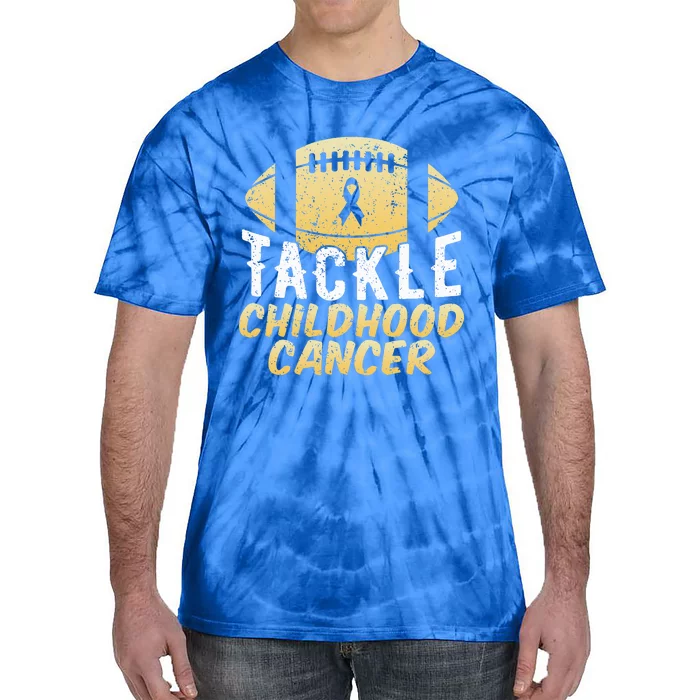 Childhood Cancer Awareness Tackle Childhood Cancer Football Tie-Dye T-Shirt