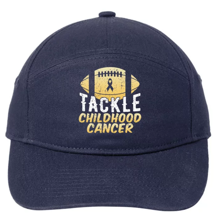 Childhood Cancer Awareness Tackle Childhood Cancer Football 7-Panel Snapback Hat