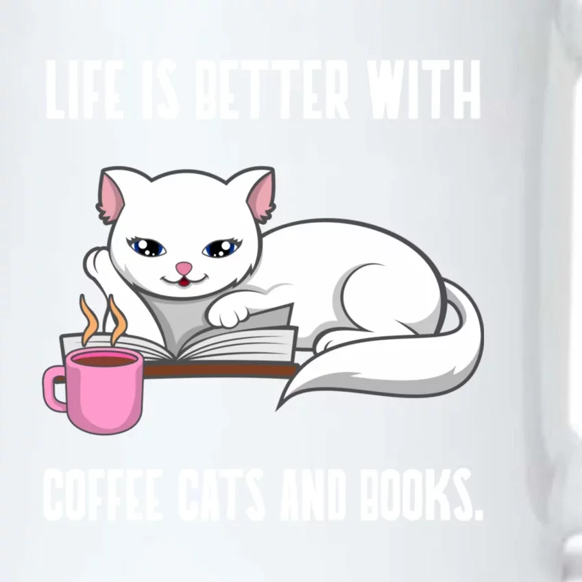 Coffee Cats And Books Funny Reading Gift Black Color Changing Mug