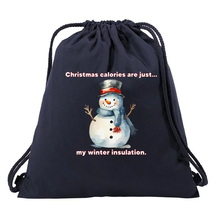 Christmas Calories Are Just My Winter Christmas Design Drawstring Bag