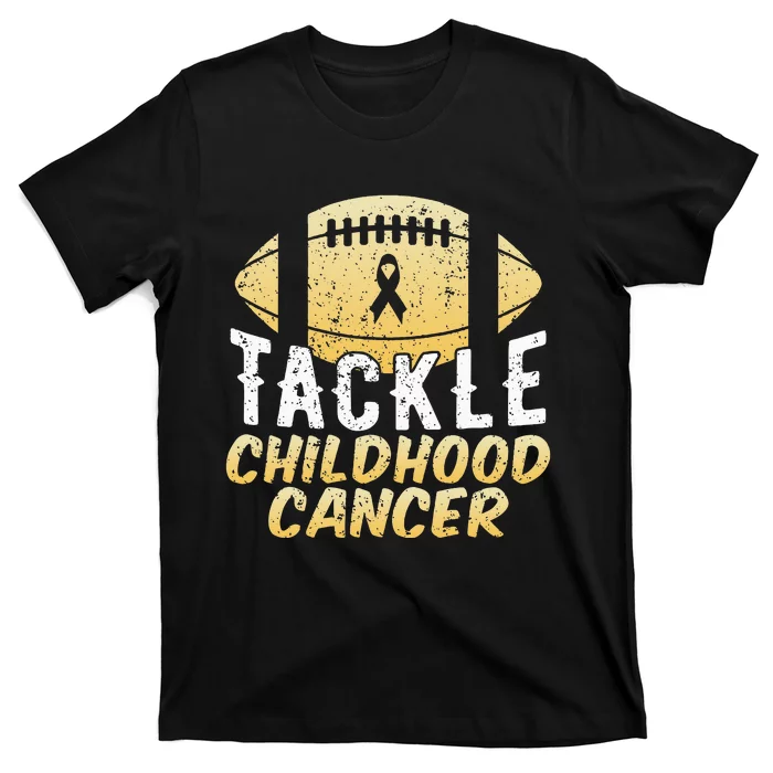 Childhood Cancer Awareness Tackle Childhood Cancer Football T-Shirt