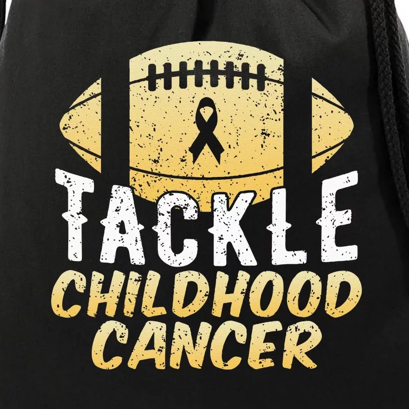 Childhood Cancer Awareness Tackle Childhood Cancer Football Drawstring Bag