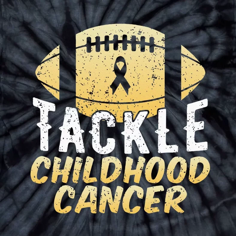 Childhood Cancer Awareness Tackle Childhood Cancer Football Tie-Dye T-Shirt