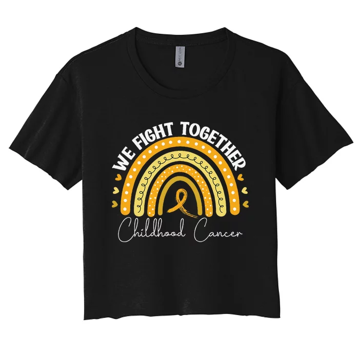 Childhood Cancer Awareness Gold Ribbon Gift Women's Crop Top Tee