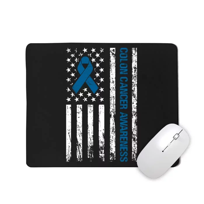 Colon Cancer Awareness Month Distressed Flag Mousepad