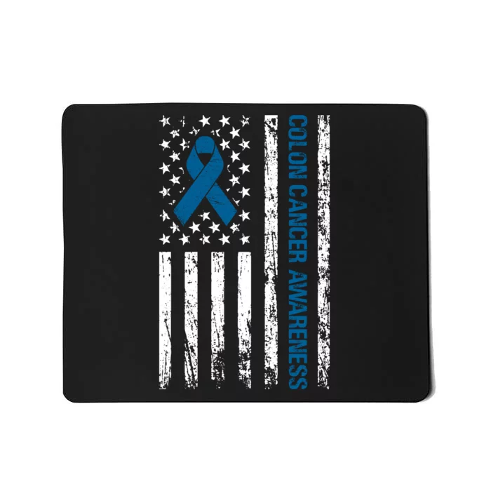 Colon Cancer Awareness Month Distressed Flag Mousepad