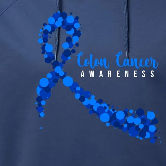 Colon Cancer Awareness Ribbon Performance Fleece Hoodie