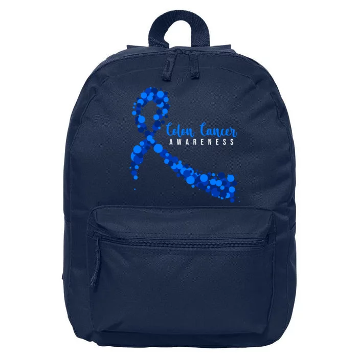 Colon Cancer Awareness Ribbon 16 in Basic Backpack