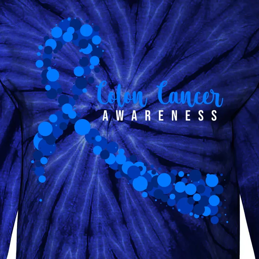 Colon Cancer Awareness Ribbon Tie-Dye Long Sleeve Shirt