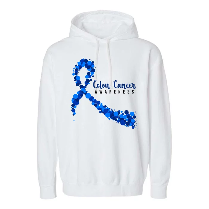 Colon Cancer Awareness Ribbon Garment-Dyed Fleece Hoodie