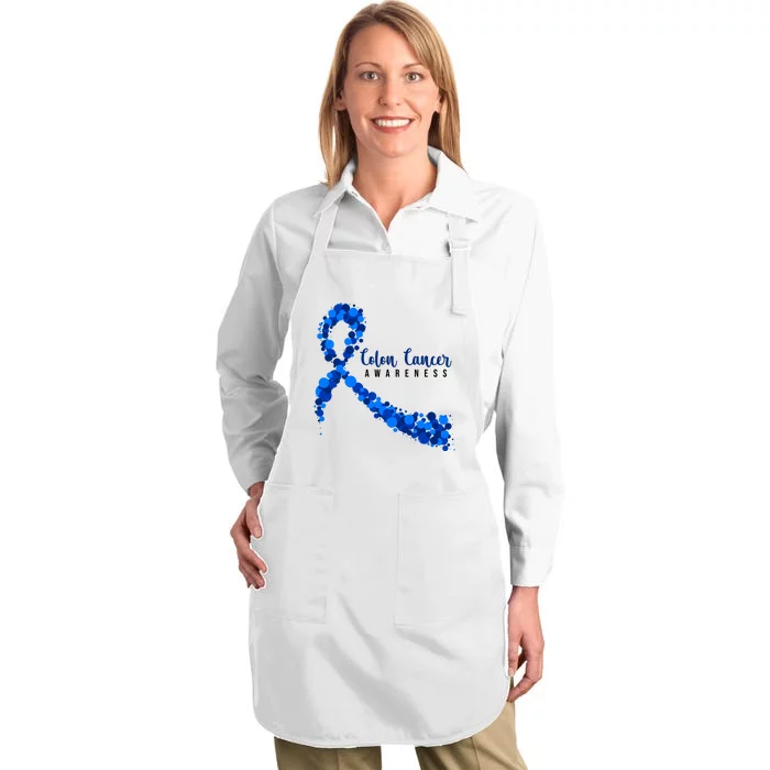 Colon Cancer Awareness Ribbon Full-Length Apron With Pocket