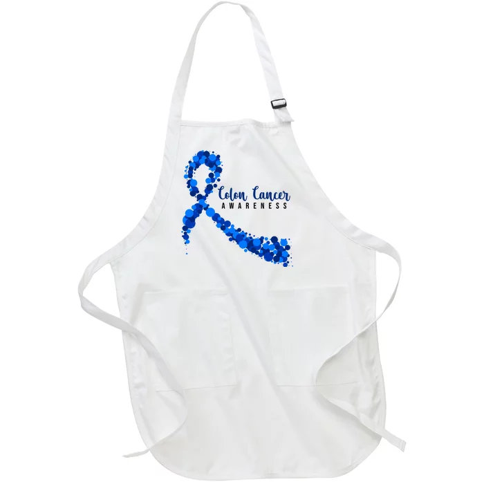 Colon Cancer Awareness Ribbon Full-Length Apron With Pocket