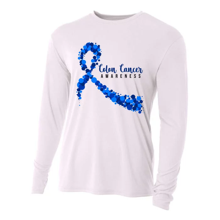 Colon Cancer Awareness Ribbon Cooling Performance Long Sleeve Crew