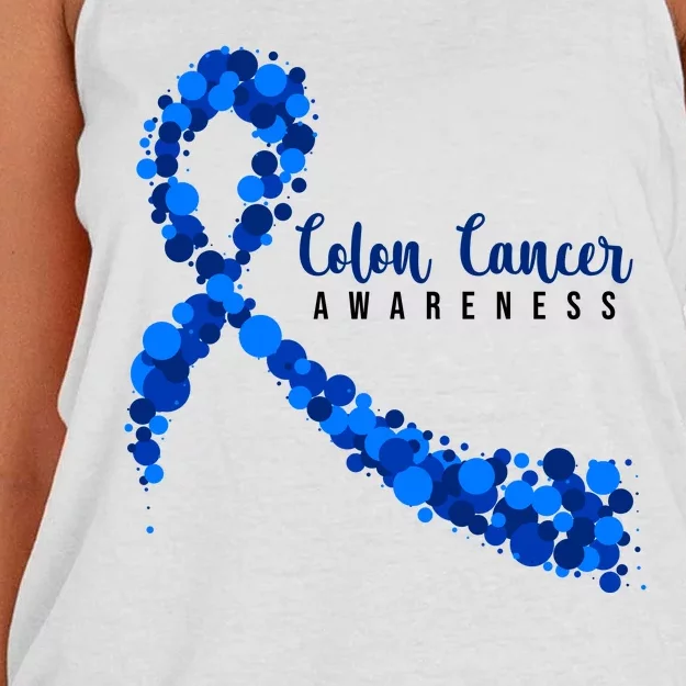 Colon Cancer Awareness Ribbon Women's Knotted Racerback Tank