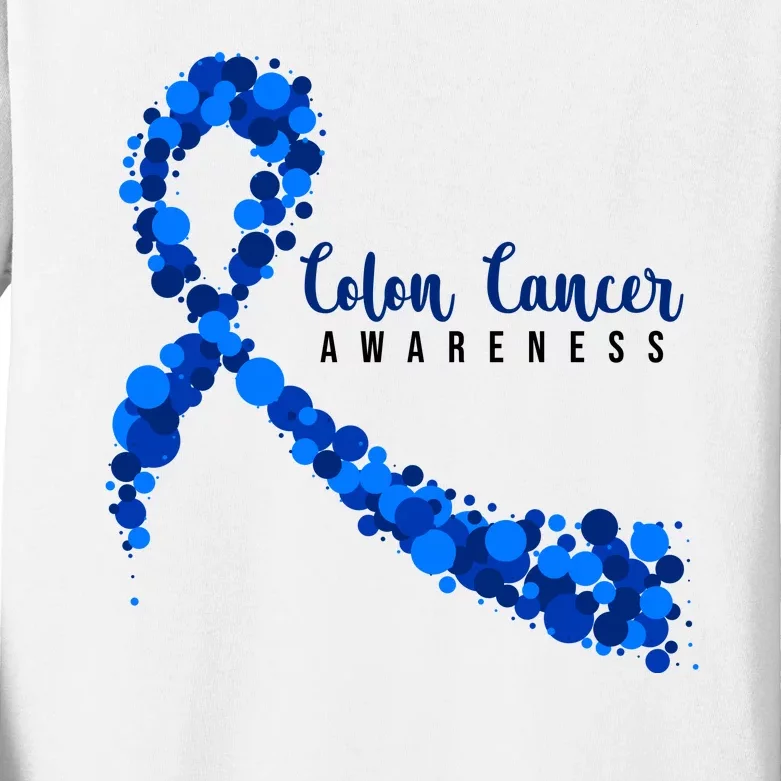 Colon Cancer Awareness Ribbon Kids Long Sleeve Shirt