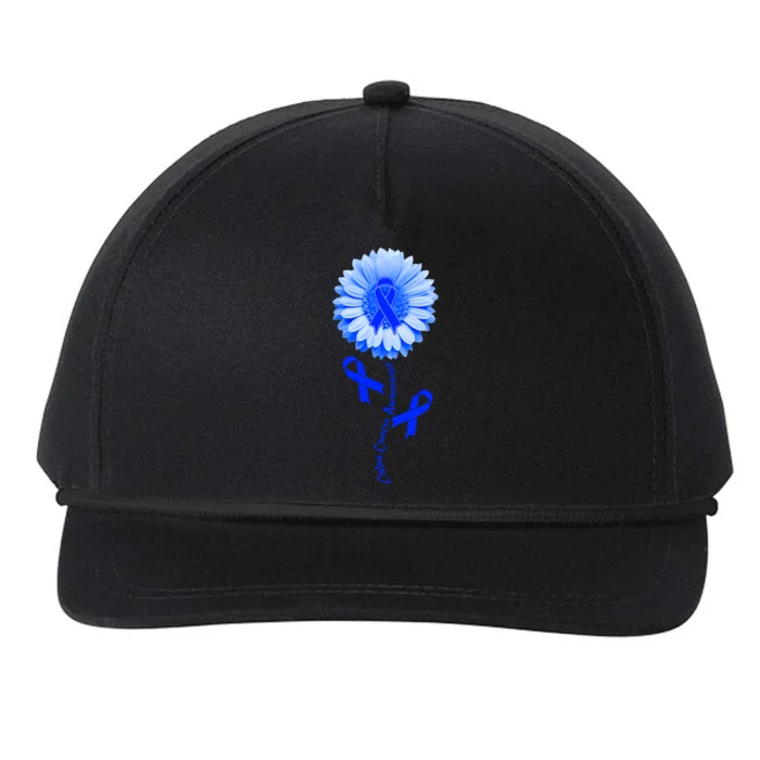 Colon Cancer Awareness Ribbon Flower Snapback Five-Panel Rope Hat