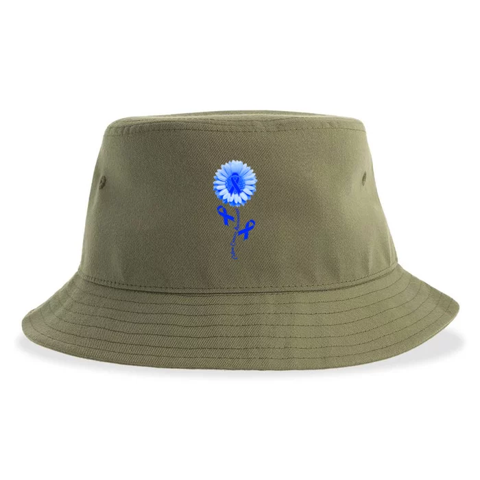 Colon Cancer Awareness Ribbon Flower Sustainable Bucket Hat