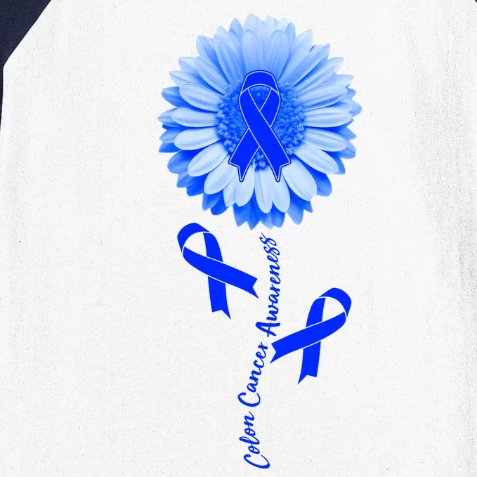 Colon Cancer Awareness Ribbon Flower Baseball Sleeve Shirt