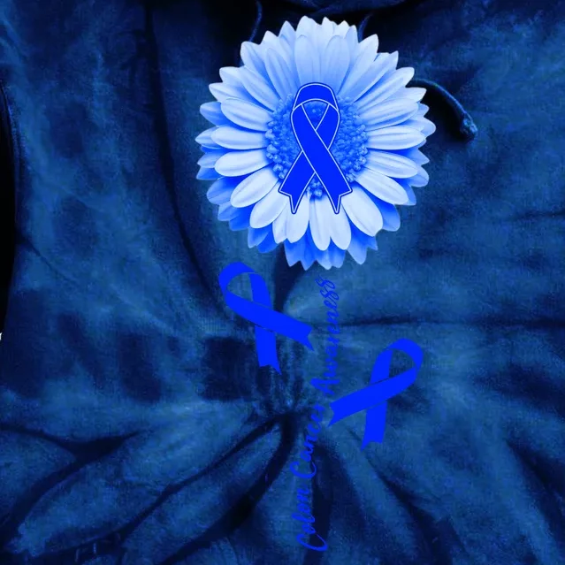 Colon Cancer Awareness Ribbon Flower Tie Dye Hoodie