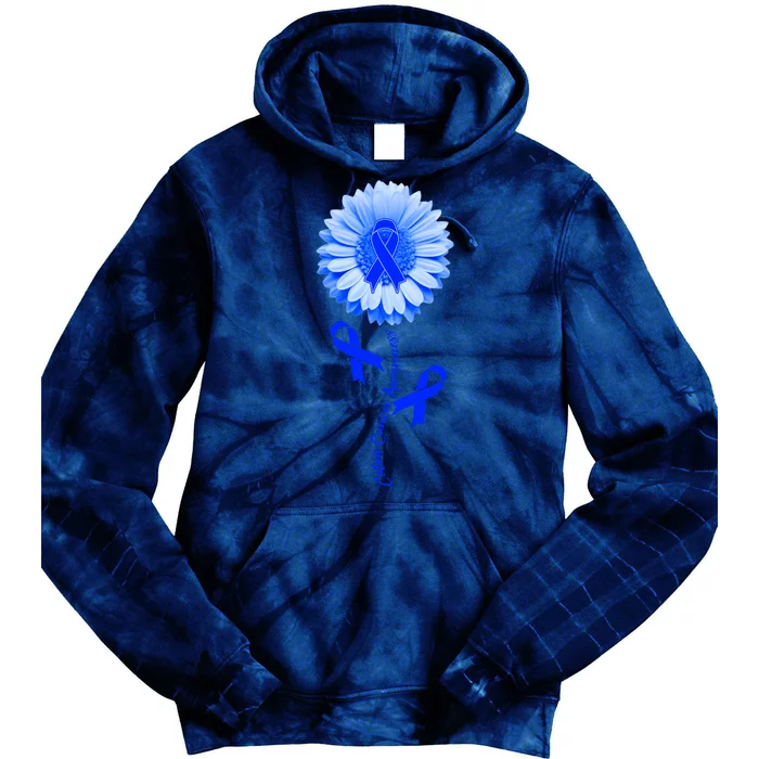 Colon Cancer Awareness Ribbon Flower Tie Dye Hoodie