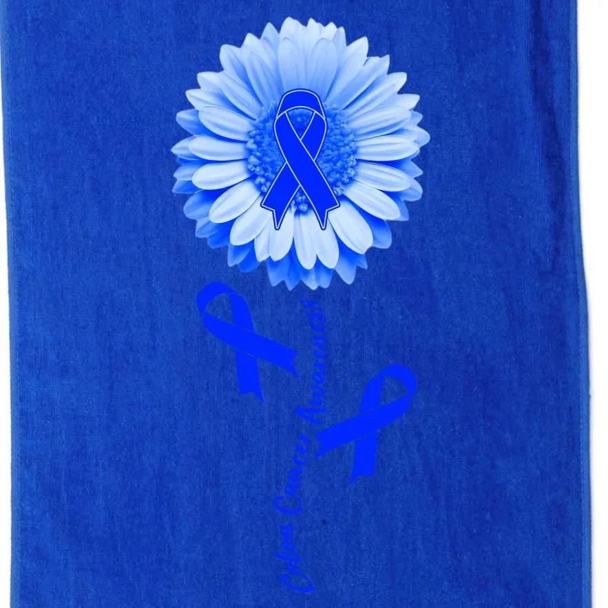 Colon Cancer Awareness Ribbon Flower Platinum Collection Golf Towel