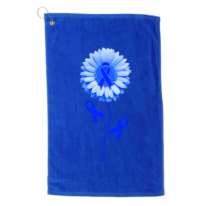 Colon Cancer Awareness Ribbon Flower Platinum Collection Golf Towel