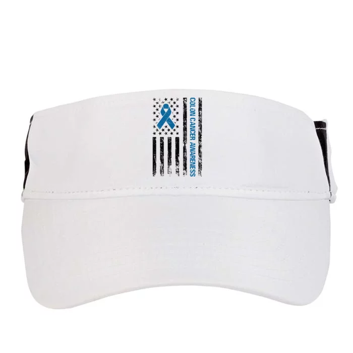 Colon Cancer Awareness Month Distressed Flag Adult Drive Performance Visor