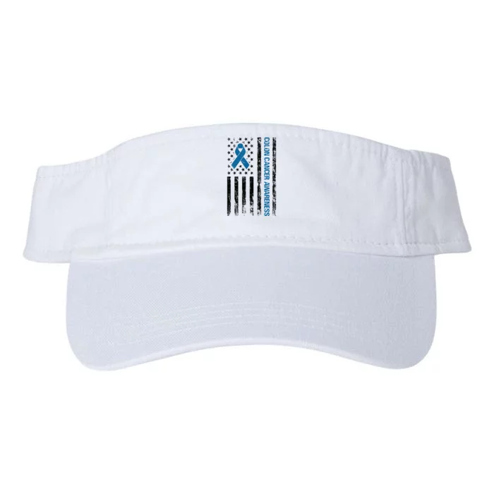 Colon Cancer Awareness Month Distressed Flag Valucap Bio-Washed Visor