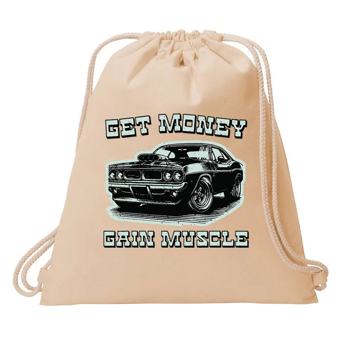 Classic Car American Muscle Cars Garage Grease Gears Lover Drawstring Bag