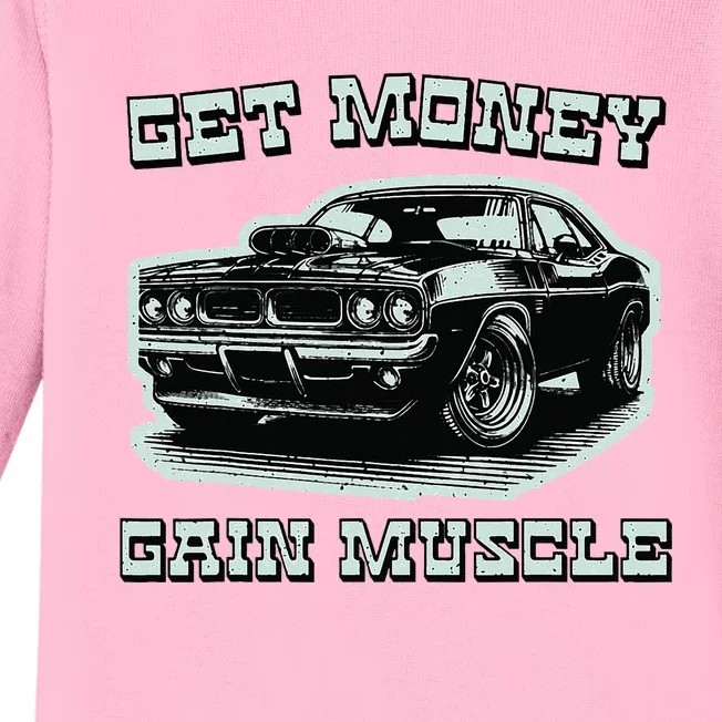 Classic Car American Muscle Cars Garage Grease Gears Lover Baby Long Sleeve Bodysuit