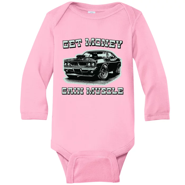 Classic Car American Muscle Cars Garage Grease Gears Lover Baby Long Sleeve Bodysuit