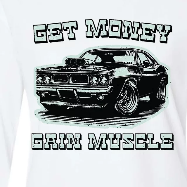 Classic Car American Muscle Cars Garage Grease Gears Lover Womens Cotton Relaxed Long Sleeve T-Shirt