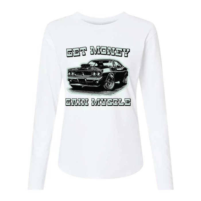 Classic Car American Muscle Cars Garage Grease Gears Lover Womens Cotton Relaxed Long Sleeve T-Shirt