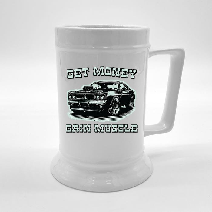 Classic Car American Muscle Cars Garage Grease Gears Lover Front & Back Beer Stein