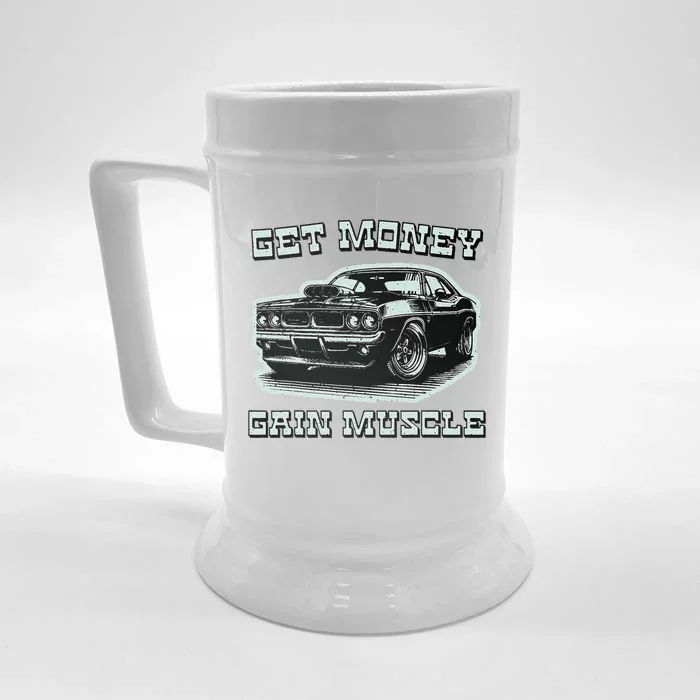 Classic Car American Muscle Cars Garage Grease Gears Lover Front & Back Beer Stein