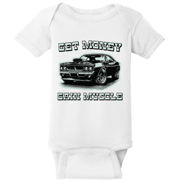 Classic Car American Muscle Cars Garage Grease Gears Lover Baby Bodysuit