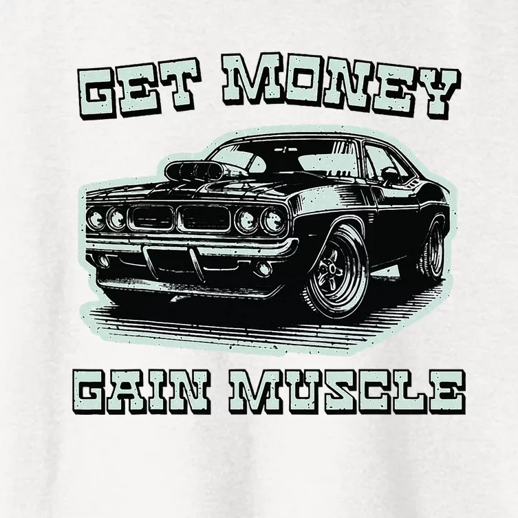 Classic Car American Muscle Cars Garage Grease Gears Lover Women's Crop Top Tee