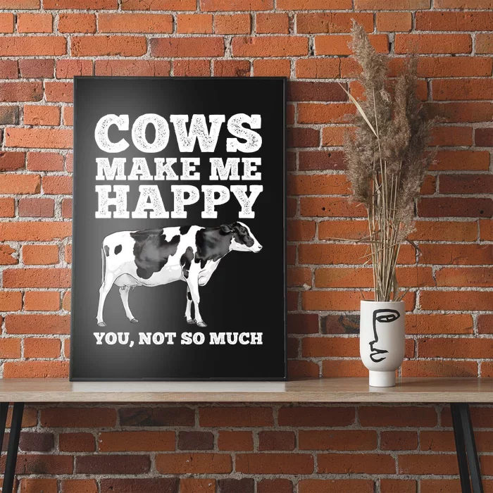 Cool Cow Art For Men Women Cow Farmer Dairy Cows Farm Animal Poster