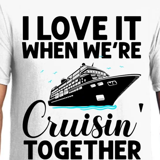 Cool Cruise Art Cruise Ship Couple Family Vacation Meaningful Gift Pajama Set