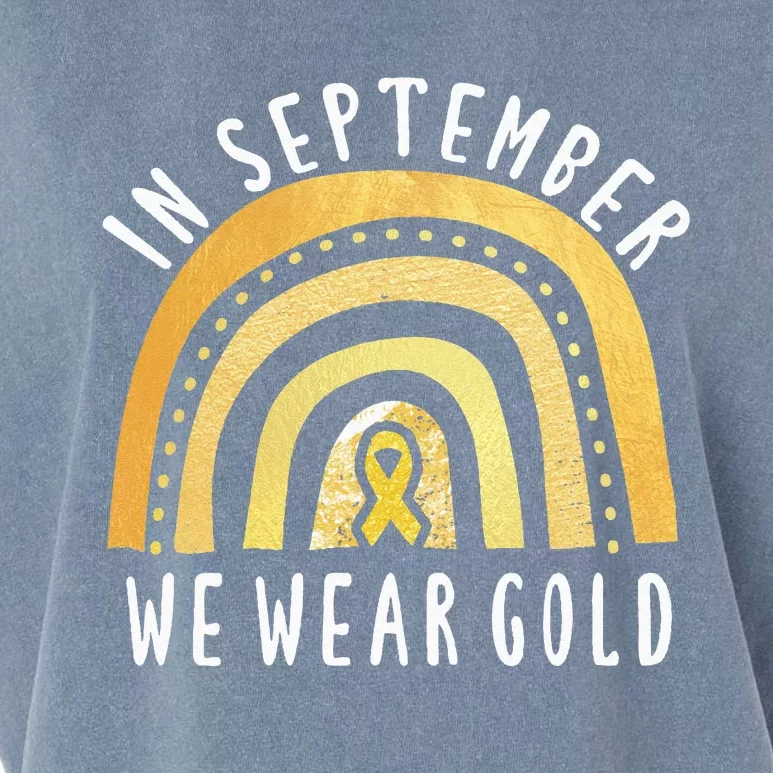 Childhood Cancer Awareness Rainbow In September We Wear Gold Garment-Dyed Women's Muscle Tee