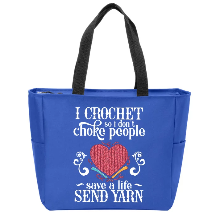 Crocheting Crocheting And Sewing Lover Gift Zip Tote Bag