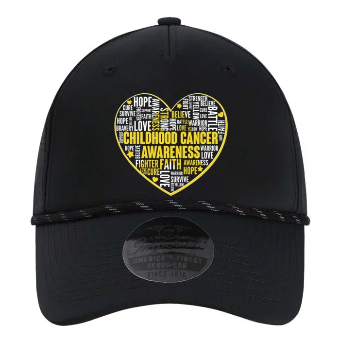 Childhood Cancer Awareness Word Text Art Heart Performance The Dyno Cap