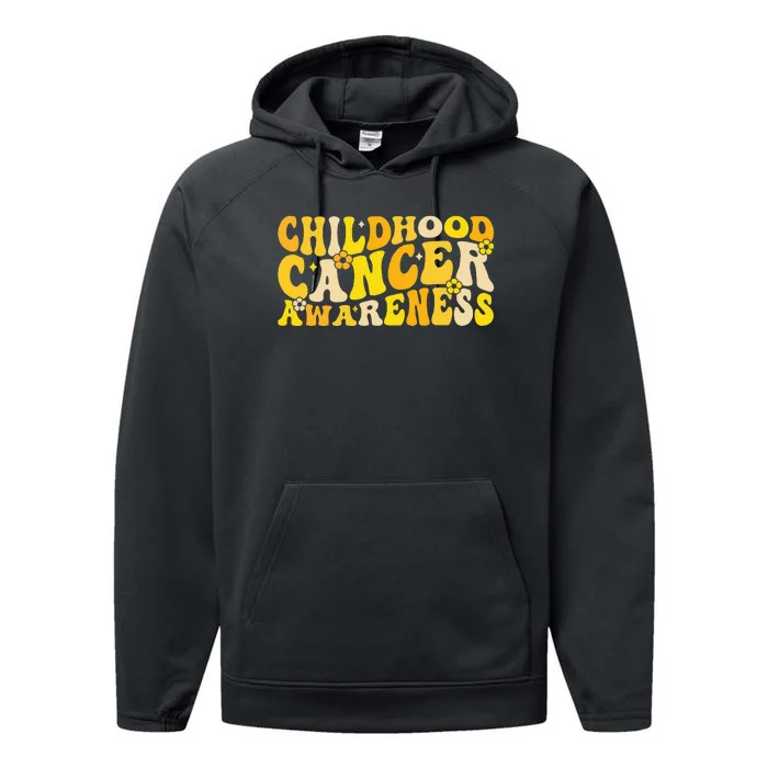 Childhood Cancer Awareness Rainbow Awareness Performance Fleece Hoodie