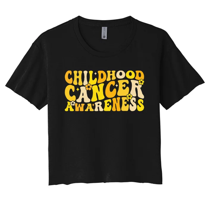 Childhood Cancer Awareness Rainbow Awareness Women's Crop Top Tee