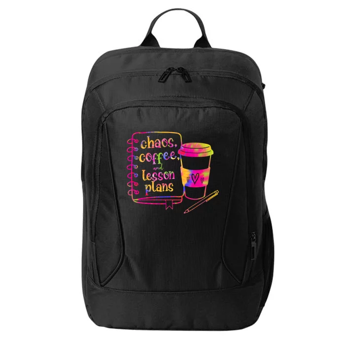 Chaos Coffee And Lesson Plans Teacher Day Gift City Backpack