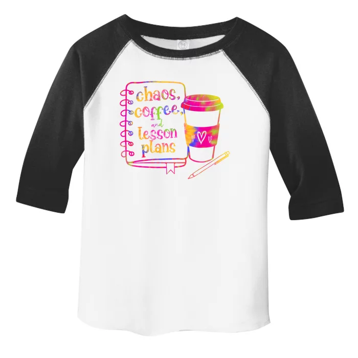 Chaos Coffee And Lesson Plans Teacher Day Gift Toddler Fine Jersey T-Shirt