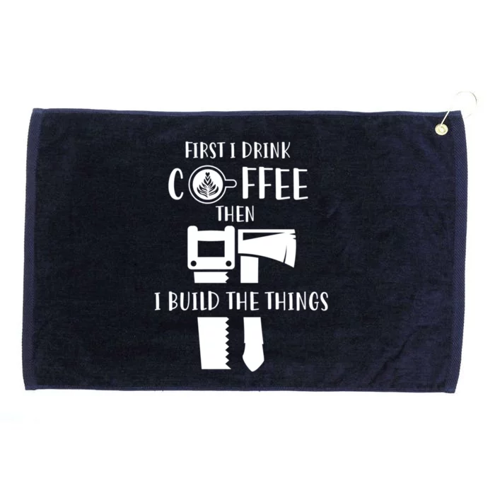 Carpenter Coffee And Woodworking Gift Grommeted Golf Towel