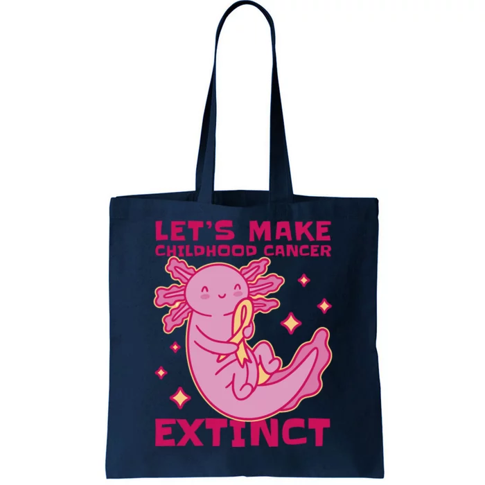 Childhood Cancer Awareness Axolotl Tote Bag